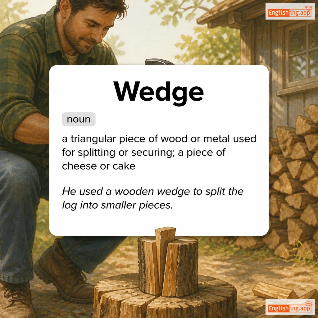 Wedge definition card — visual illustration of the meaning