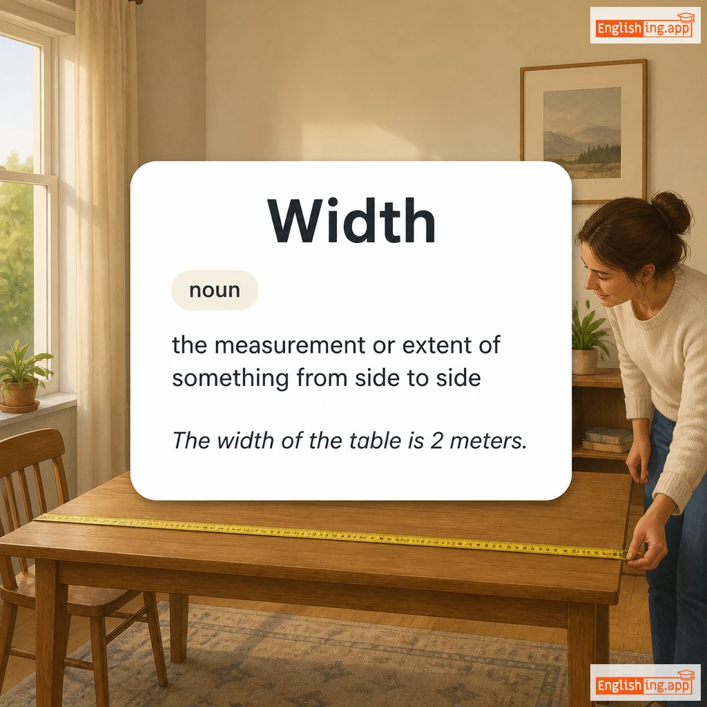 Width definition card — visual illustration of the meaning