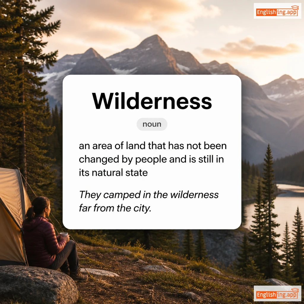 Wilderness definition card — visual illustration of the meaning
