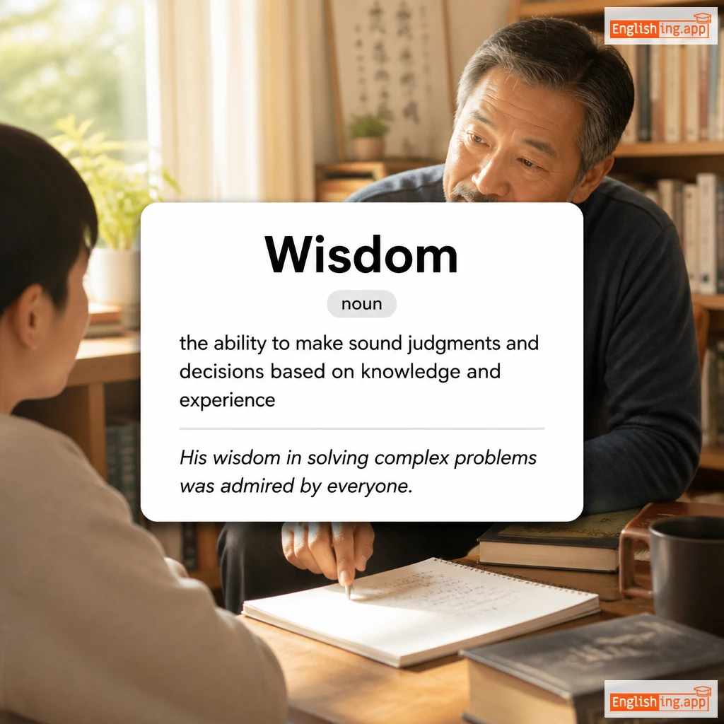 Wisdom definition card — visual illustration of the meaning