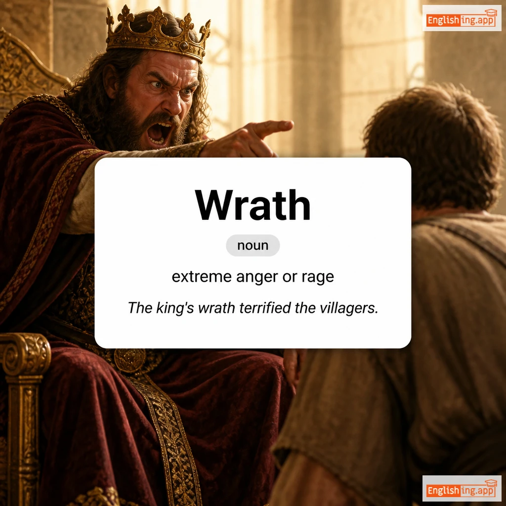 Wrath definition card — visual illustration of the meaning