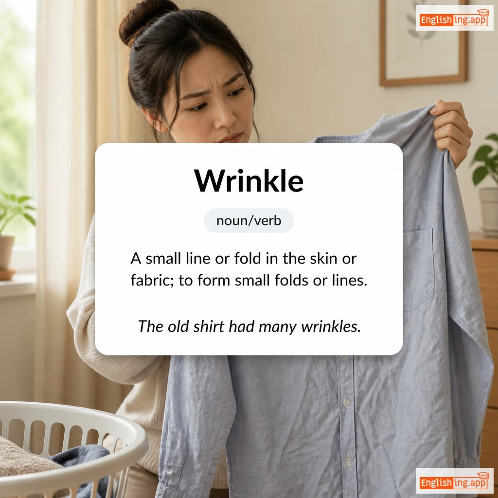 Wrinkle definition card — visual illustration of the meaning