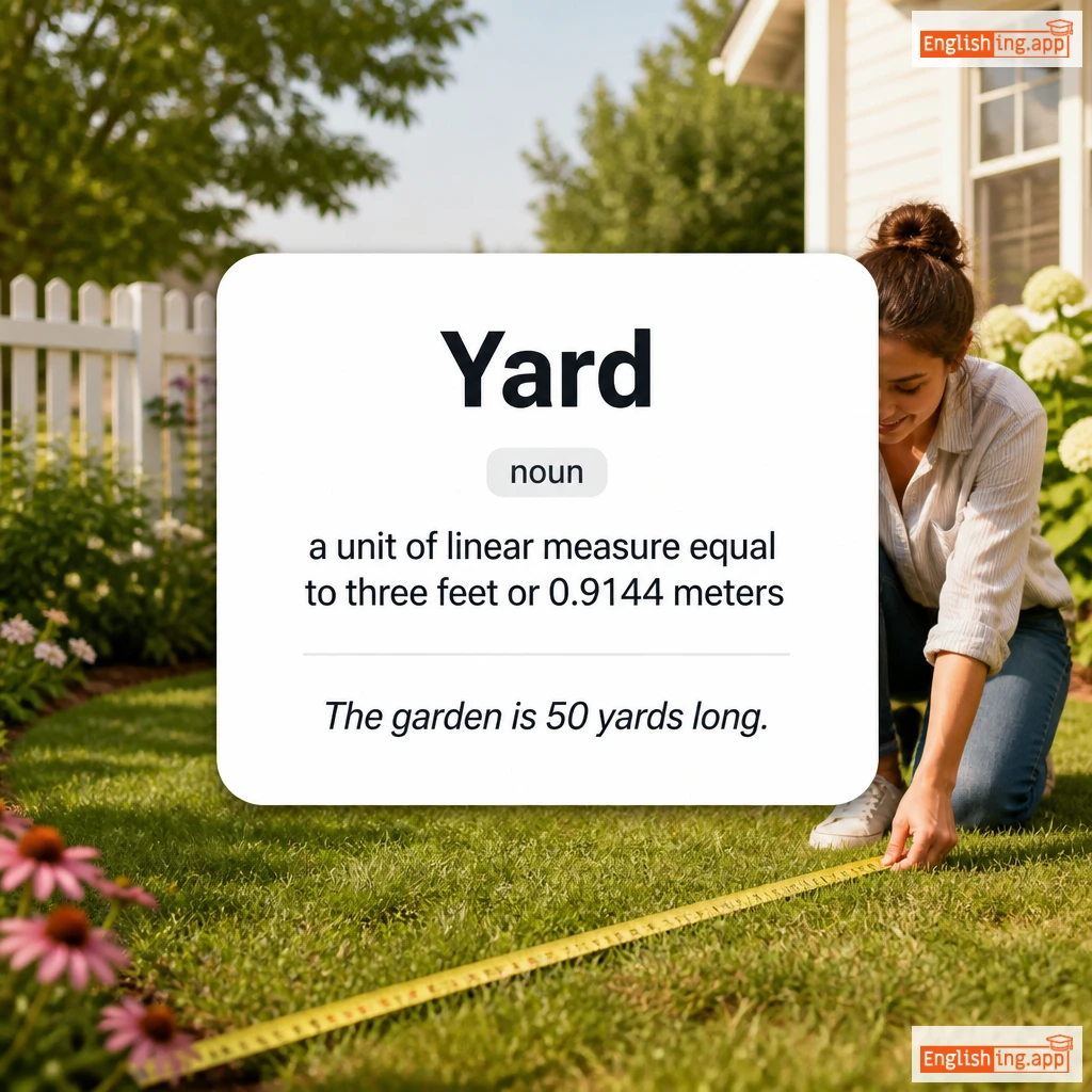Yard definition card — visual illustration of the meaning