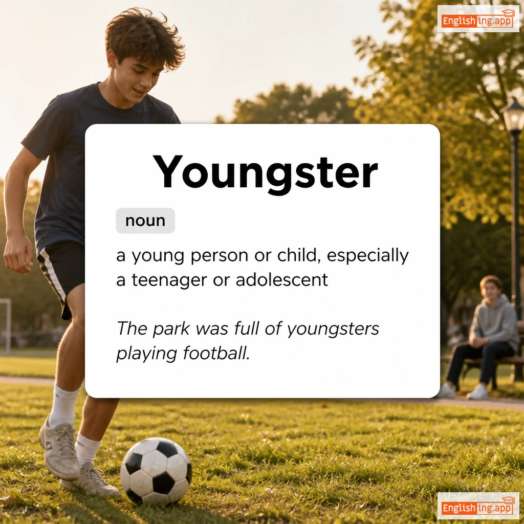 Youngster definition card — visual illustration of the meaning