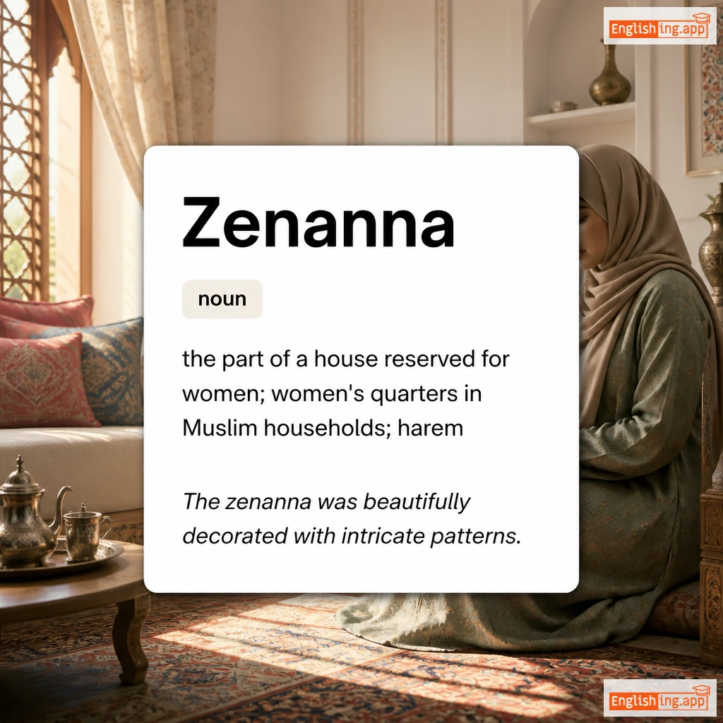 Zenanna definition card — visual illustration of the meaning