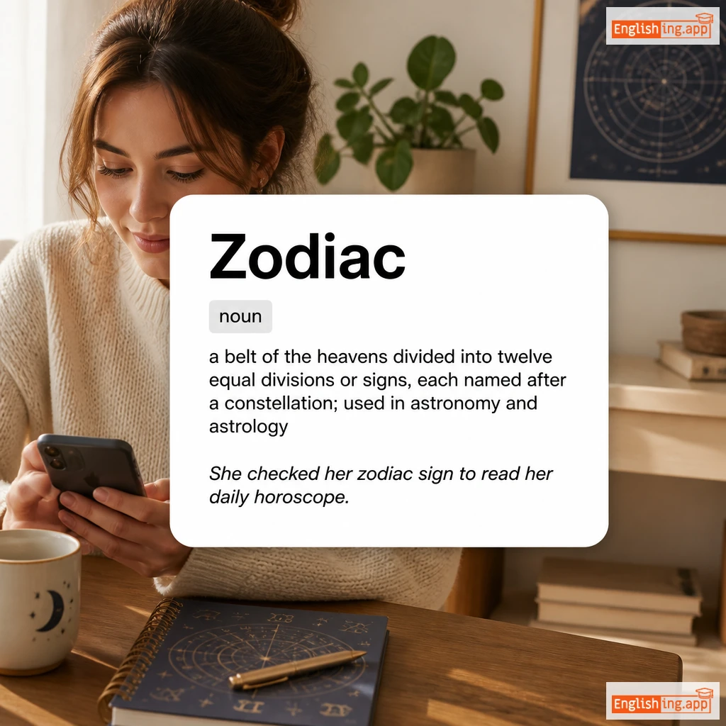 Zodiac definition card — visual illustration of the meaning