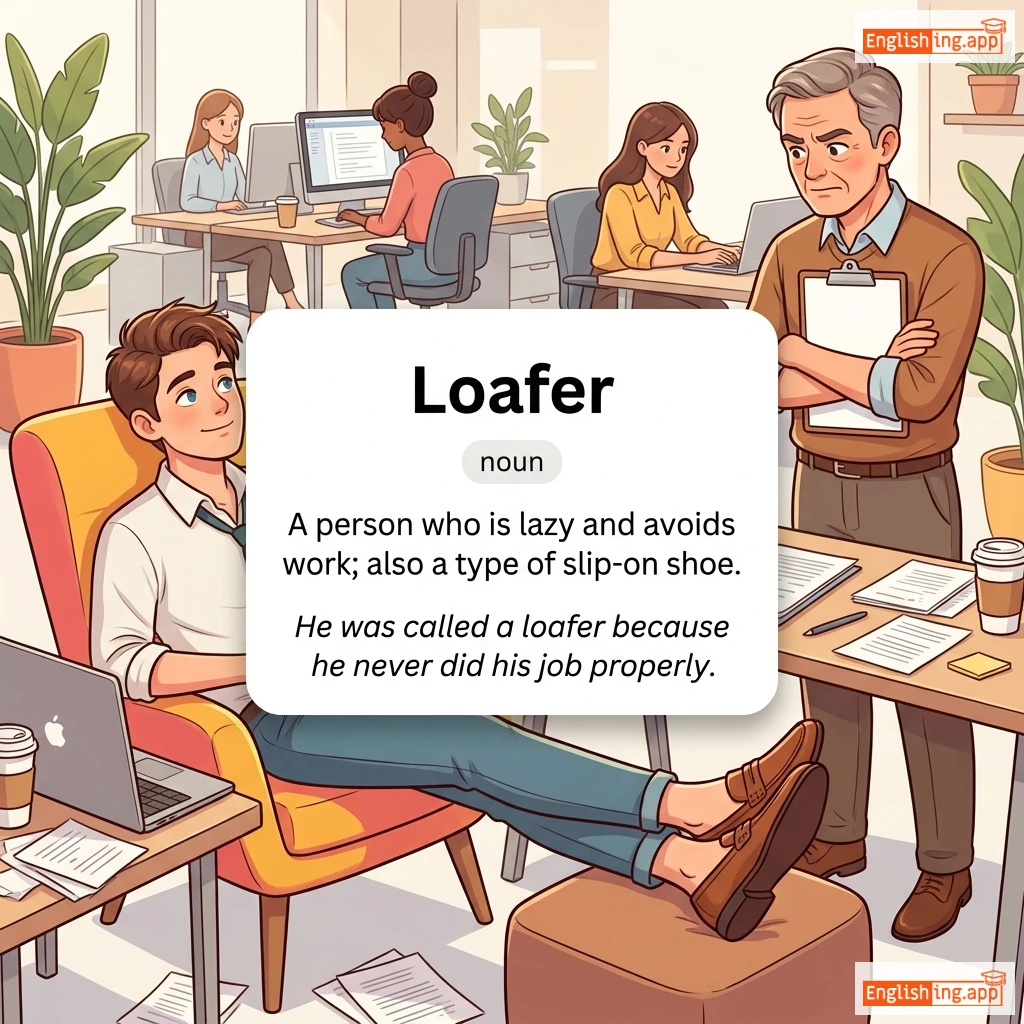 Loafer definition card — visual illustration of the meaning