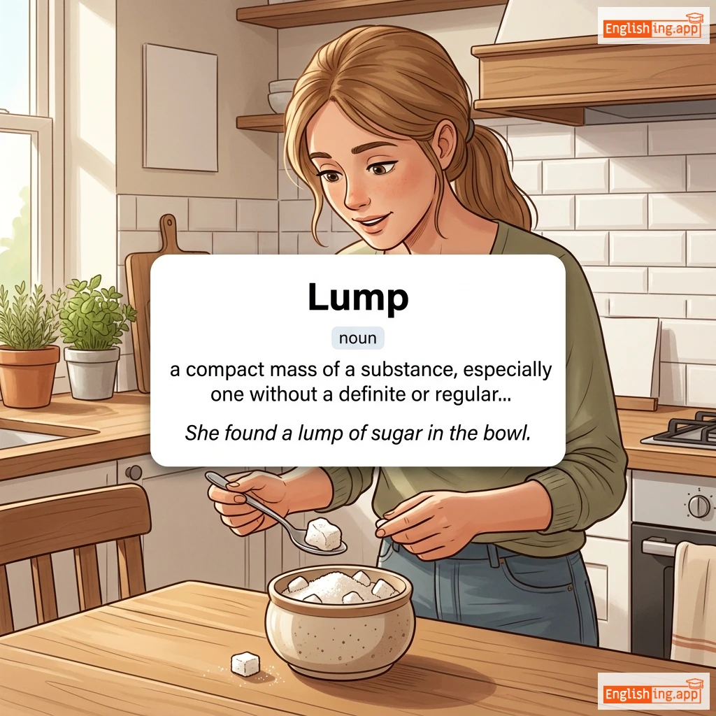Lump definition card — visual illustration of the meaning