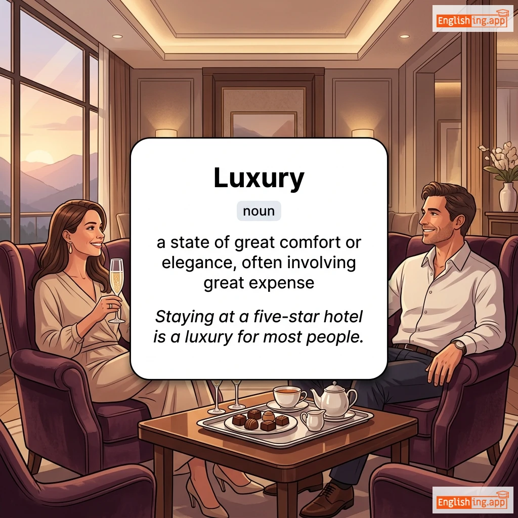 Luxury definition card — visual illustration of the meaning