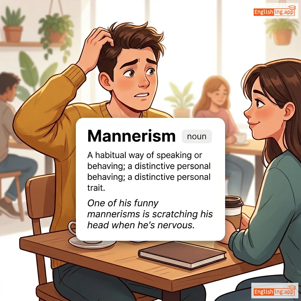 Mannerism definition card — visual illustration of the meaning