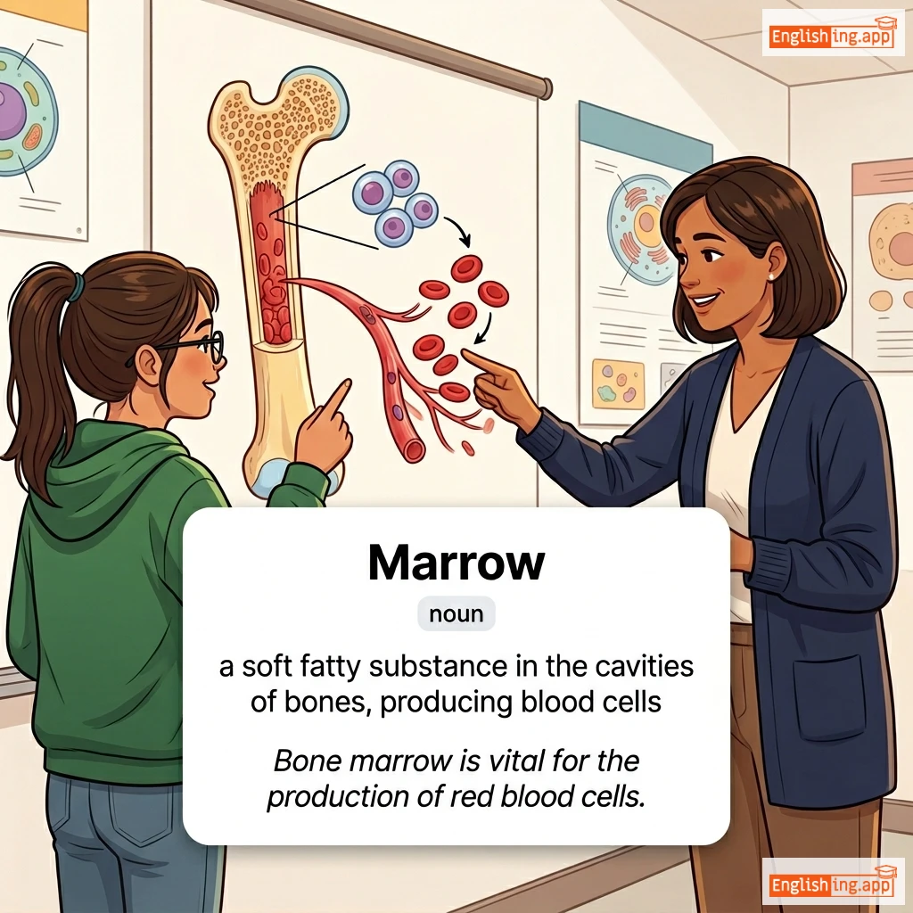 Marrow definition card — visual illustration of the meaning