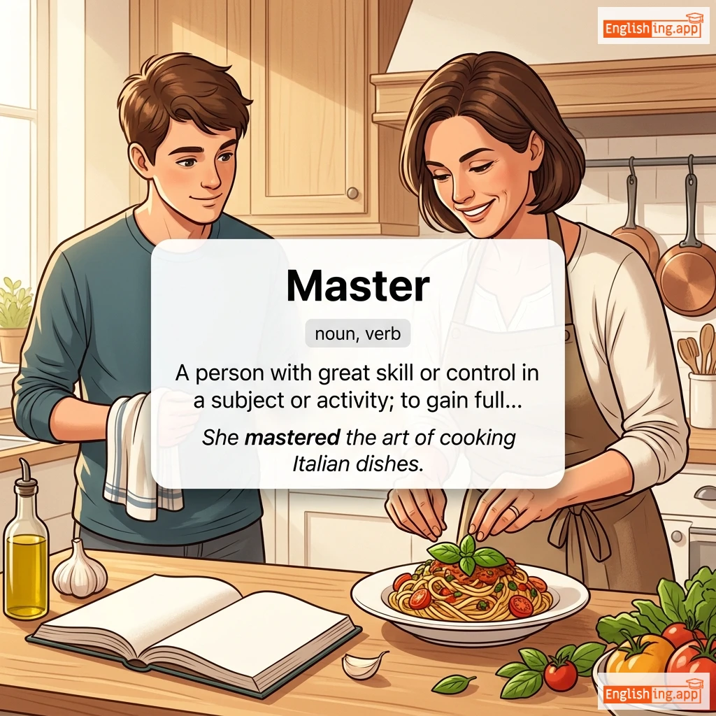 Master definition card — visual illustration of the meaning