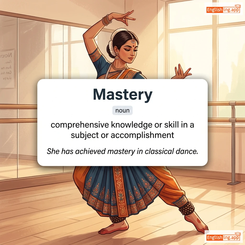 Mastery definition card — visual illustration of the meaning