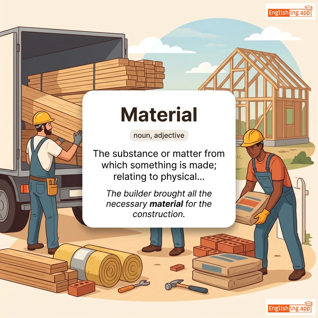 Material definition card — visual illustration of the meaning