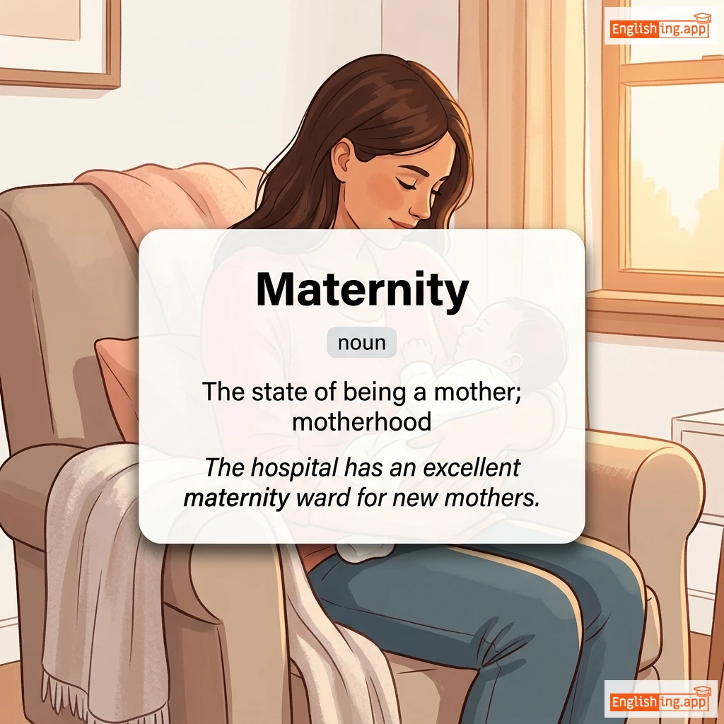 Maternity definition card — visual illustration of the meaning