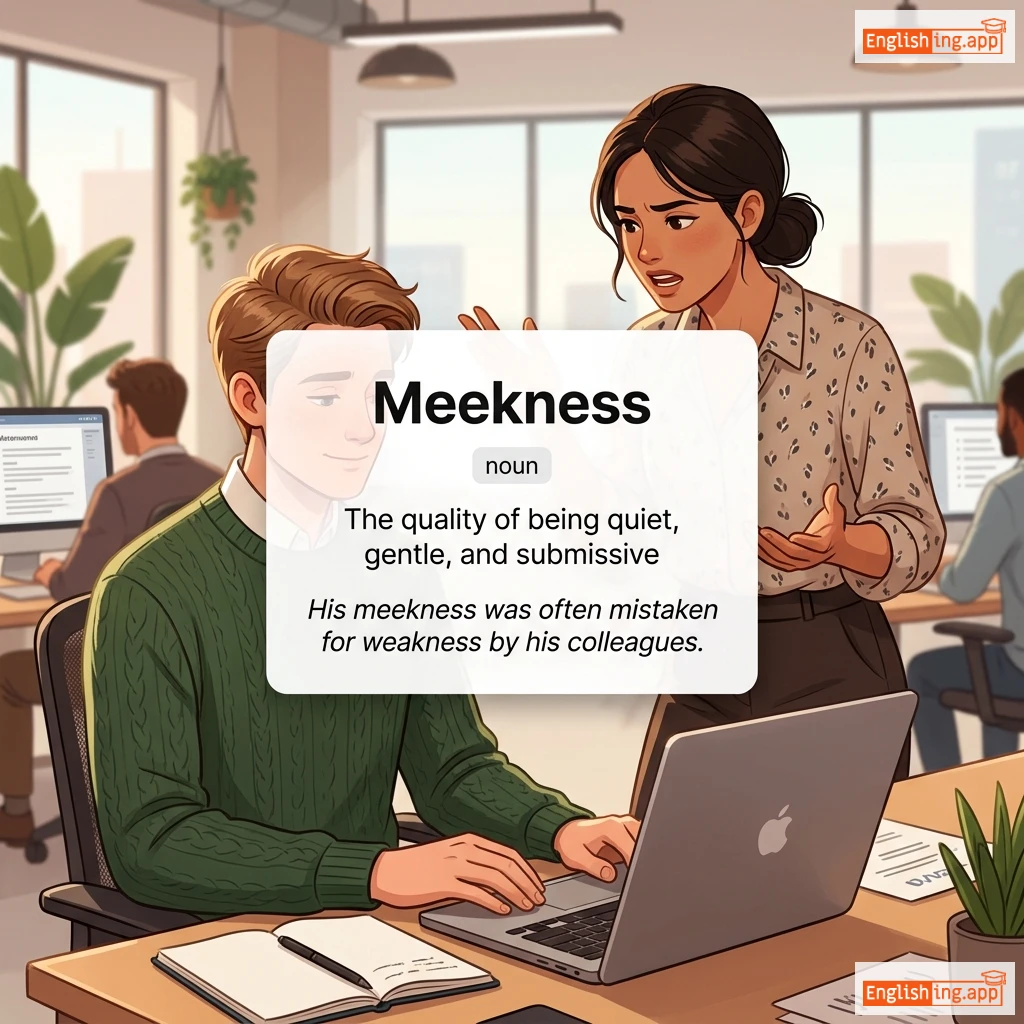Meekness definition card — visual illustration of the meaning