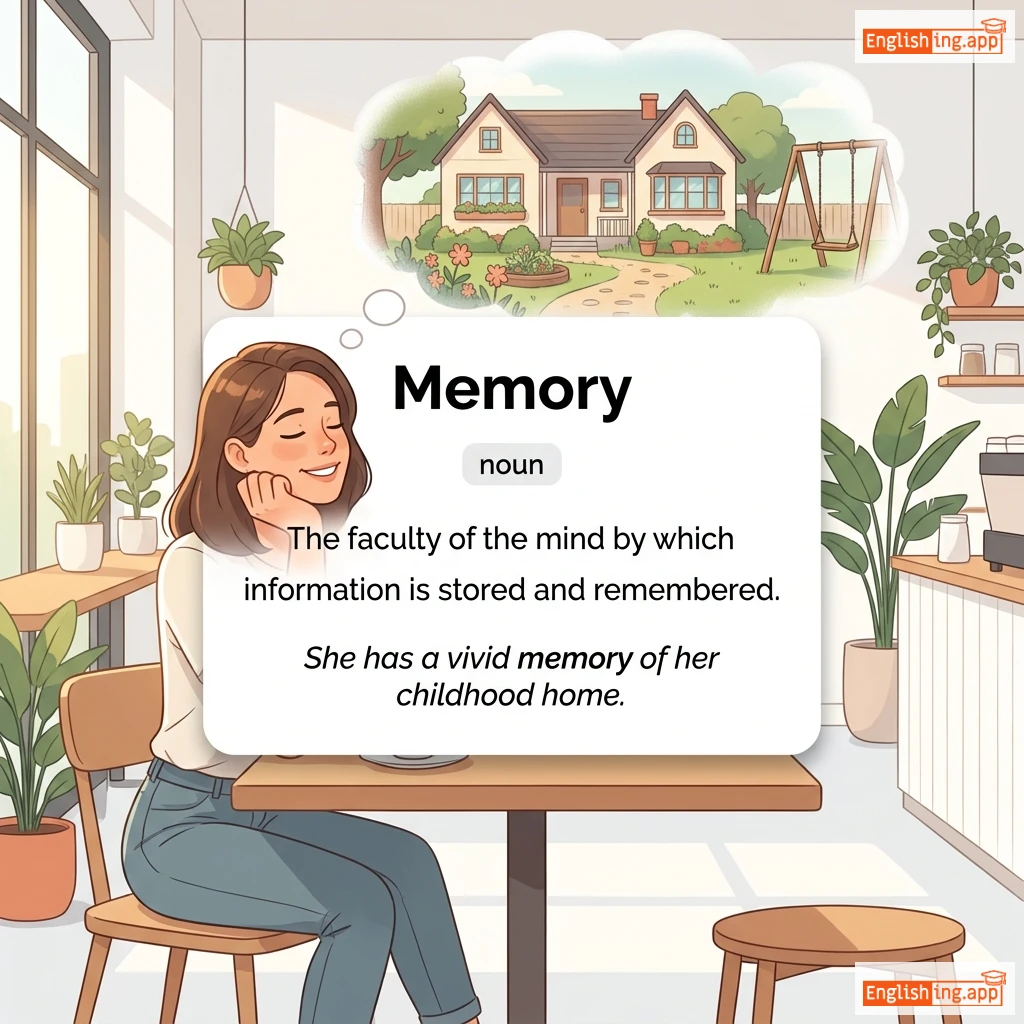 Memory definition card — visual illustration of the meaning