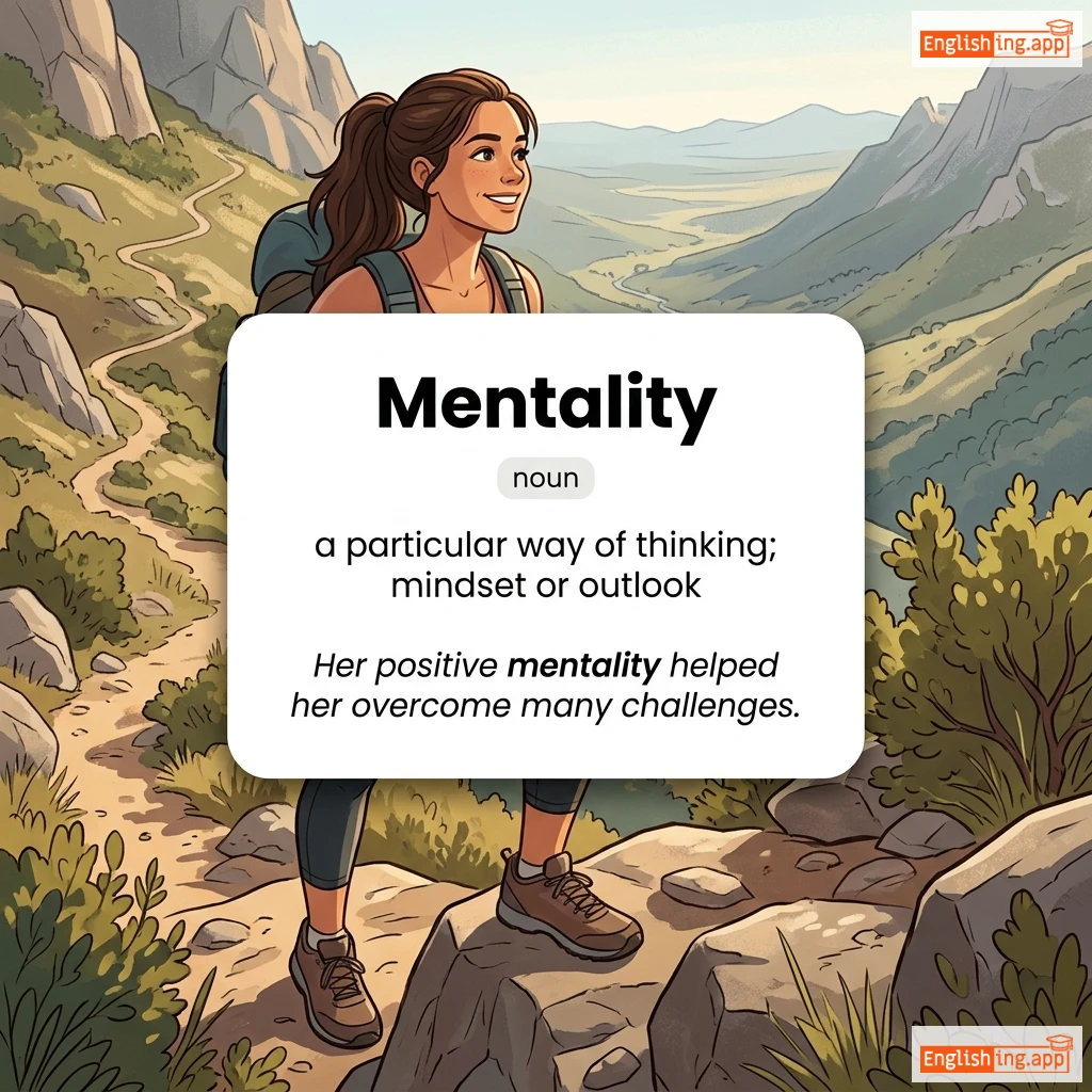 Mentality definition card — visual illustration of the meaning
