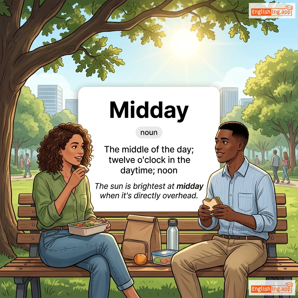 Midday definition card — visual illustration of the meaning