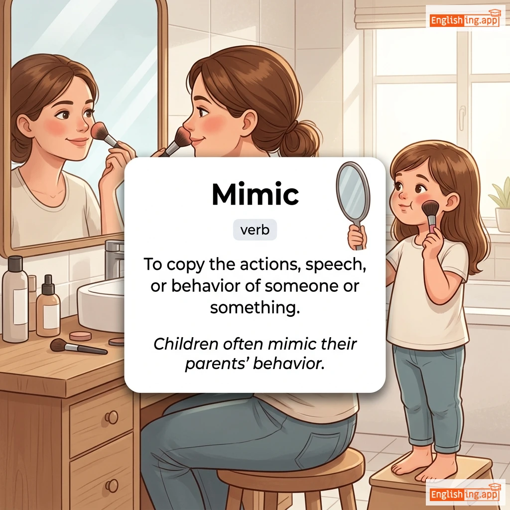 Mimic definition card — visual illustration of the meaning