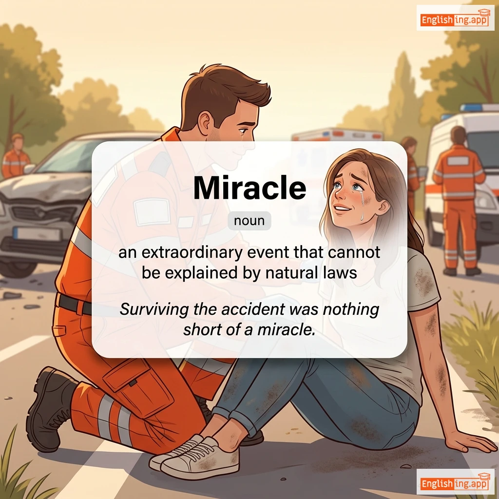 Miracle definition card — visual illustration of the meaning