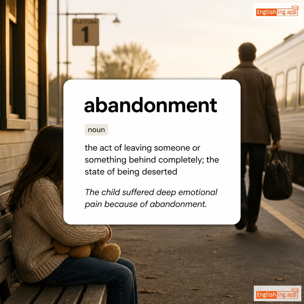 abandonment definition card — visual illustration of the meaning