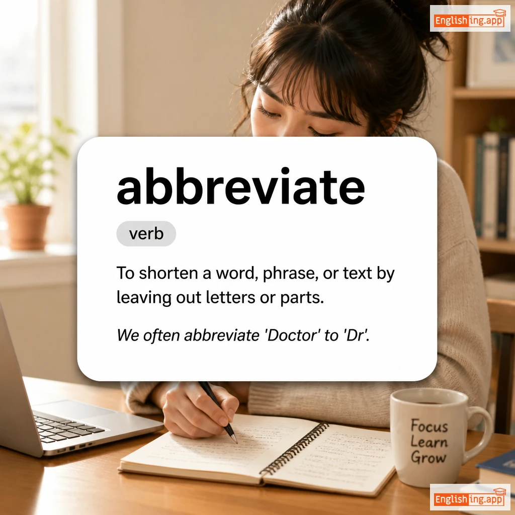 abbreviate definition card — visual illustration of the meaning