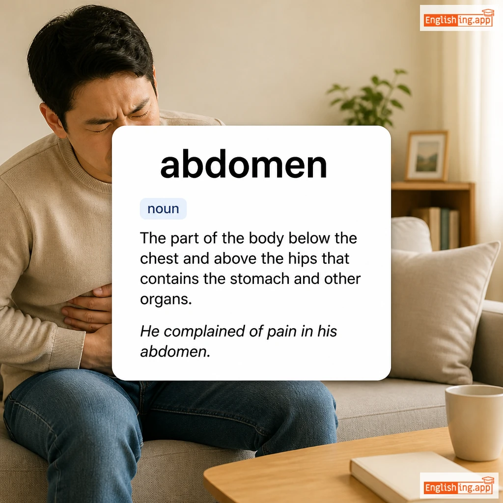 abdomen definition card — visual illustration of the meaning