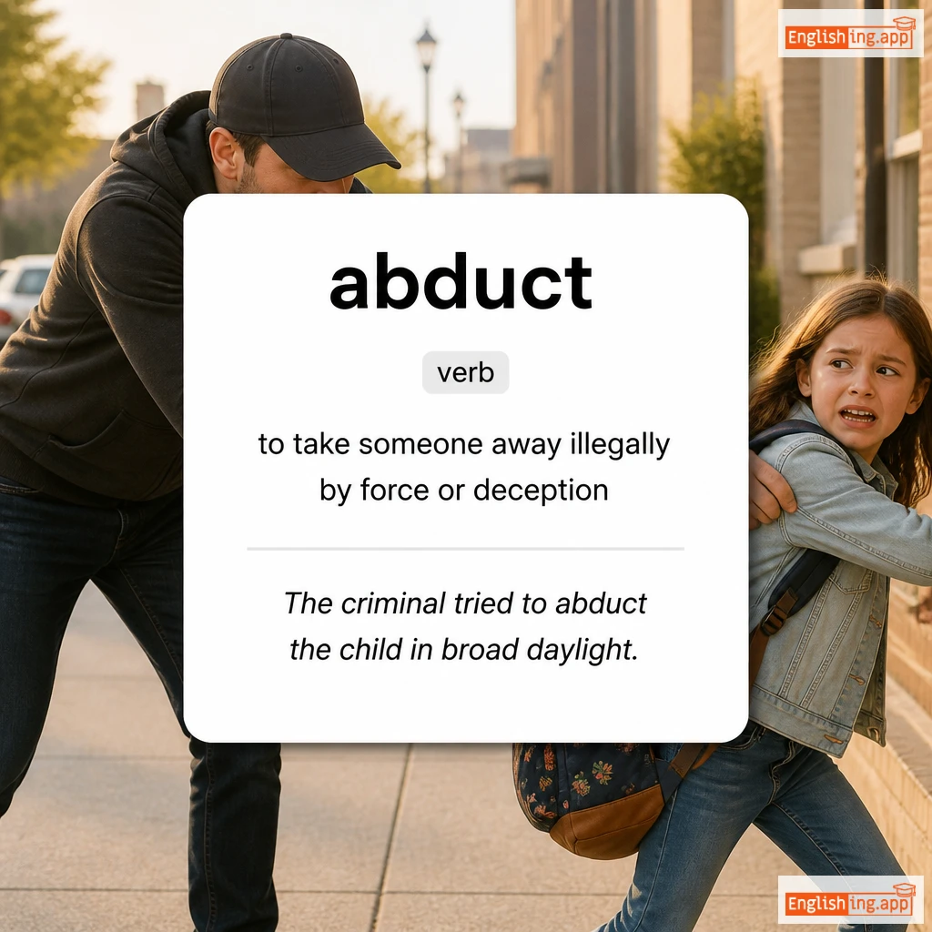 abduct definition card — visual illustration of the meaning