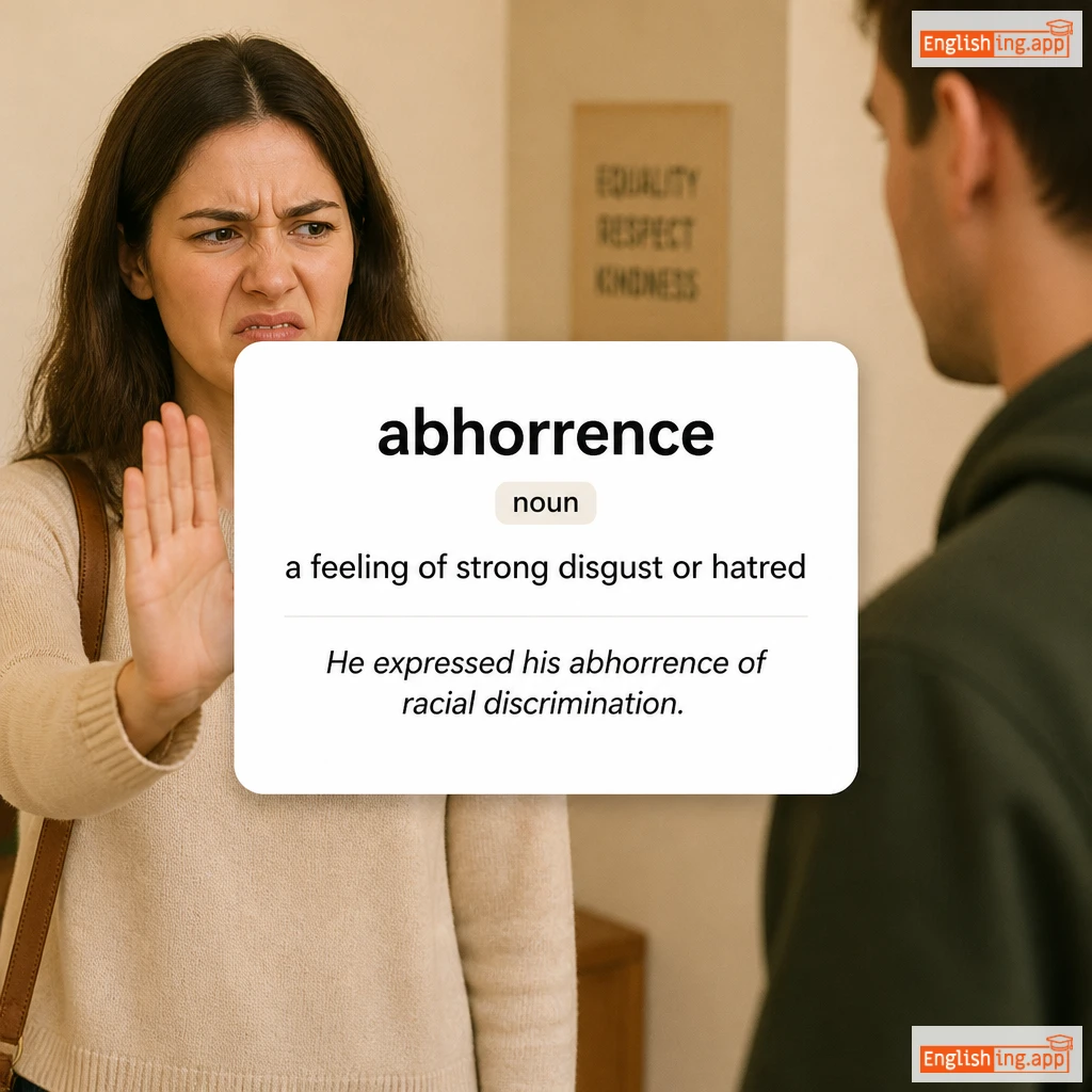 abhorrence definition card — visual illustration of the meaning