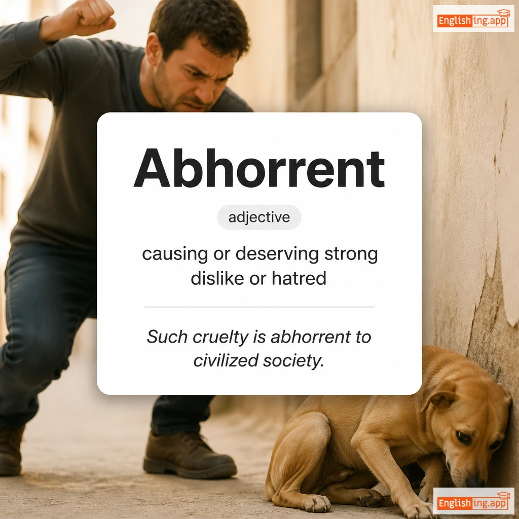 Abhorrent definition card — visual illustration of the meaning