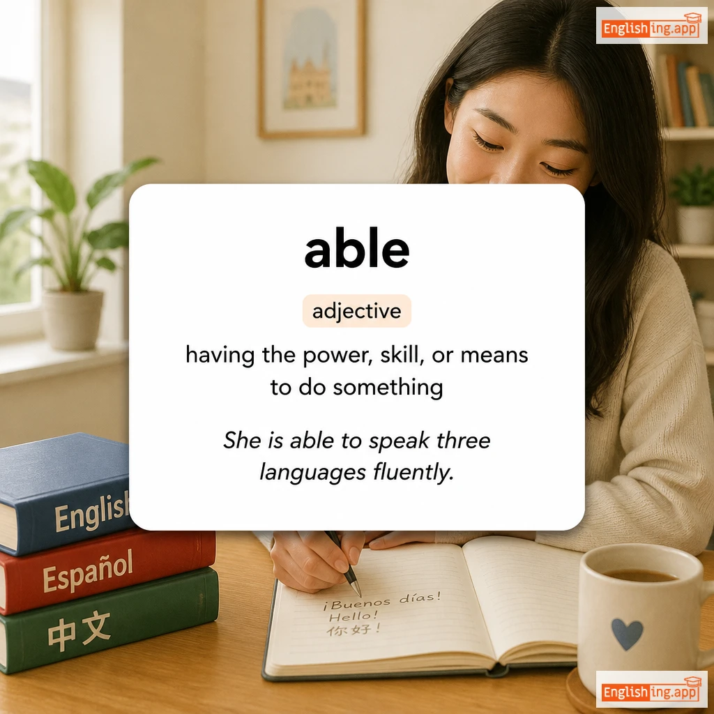 able definition card — visual illustration of the meaning