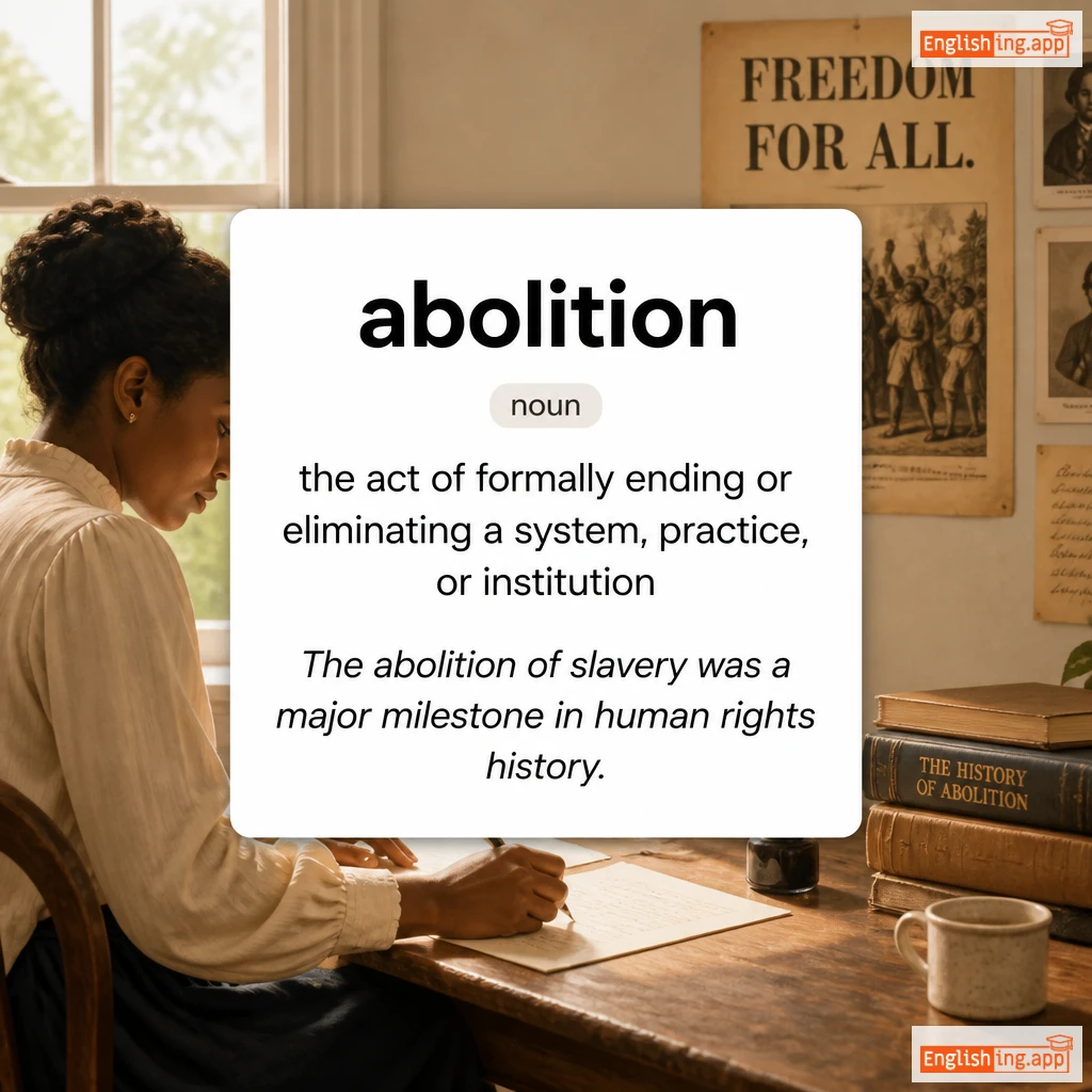 abolition definition card — visual illustration of the meaning