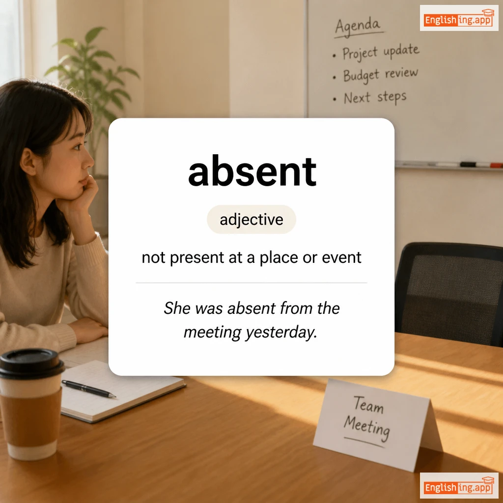 absent definition card — visual illustration of the meaning