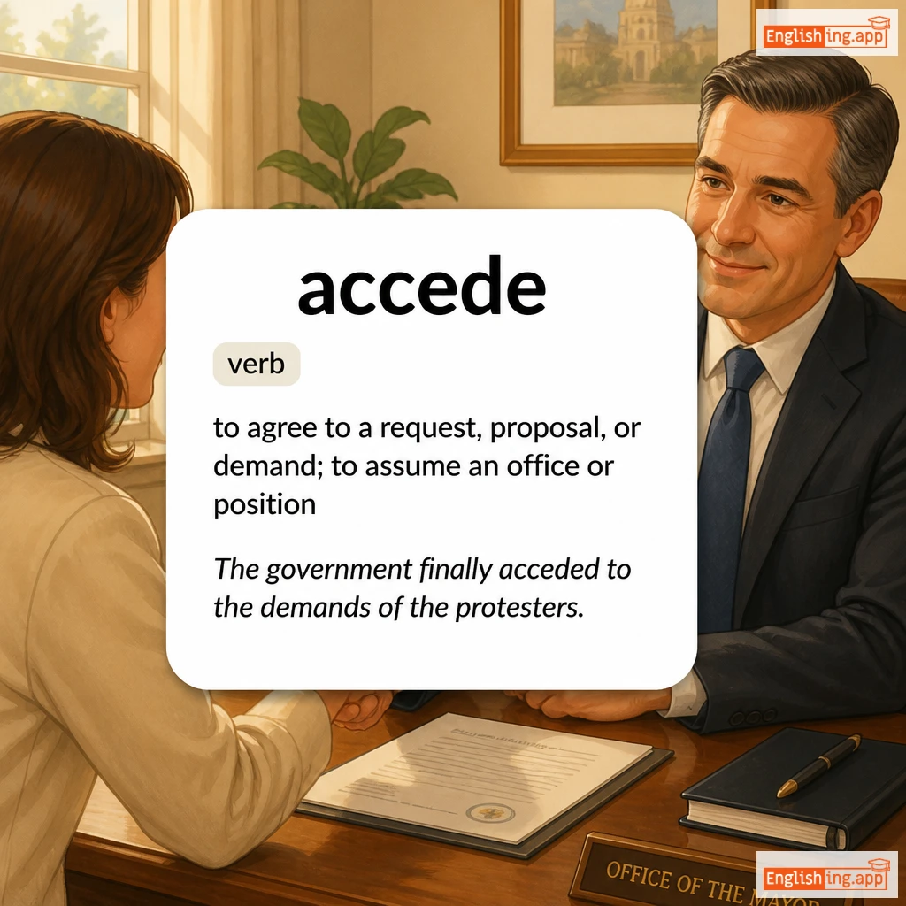 accede definition card — visual illustration of the meaning