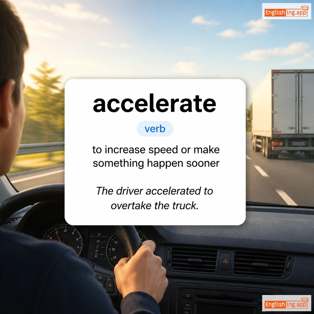 accelerate definition card — visual illustration of the meaning