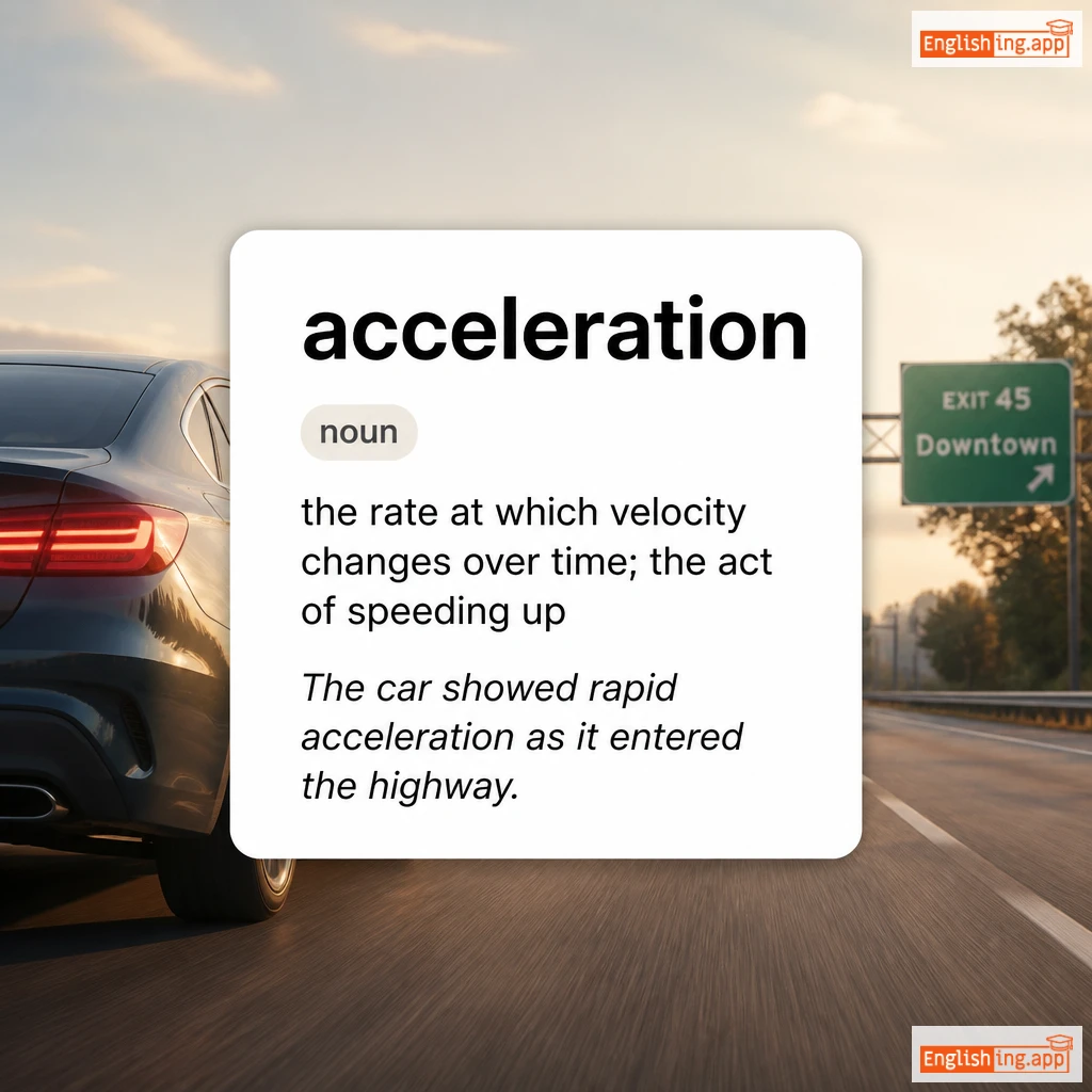 acceleration definition card — visual illustration of the meaning