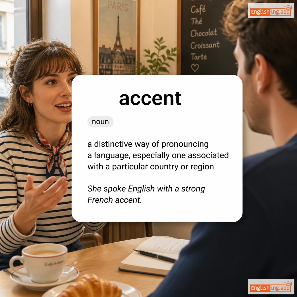 accent definition card — visual illustration of the meaning