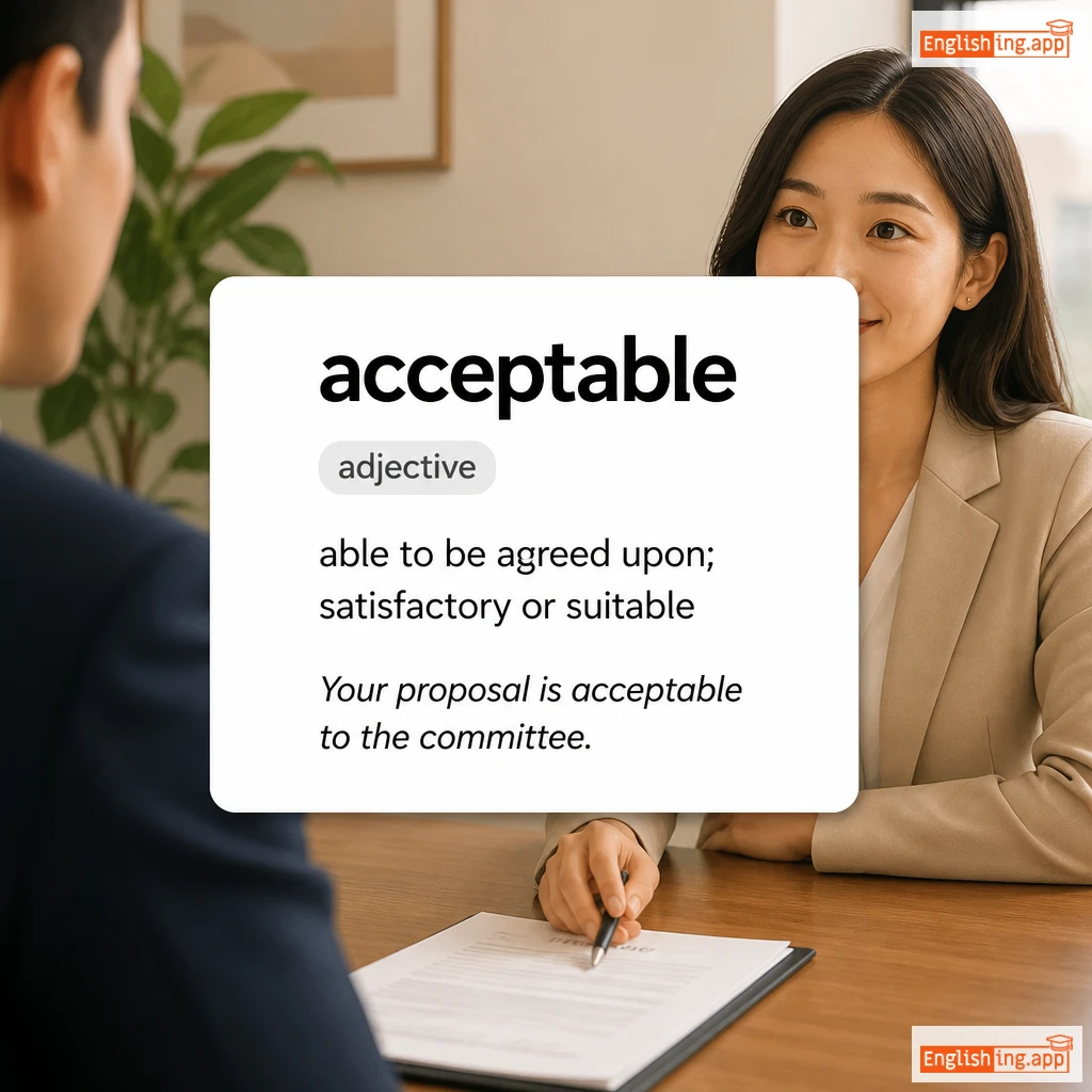 acceptable definition card — visual illustration of the meaning