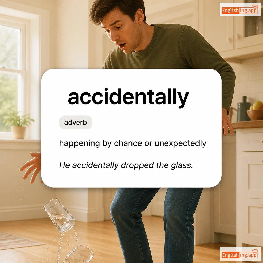 accidentally definition card — visual illustration of the meaning