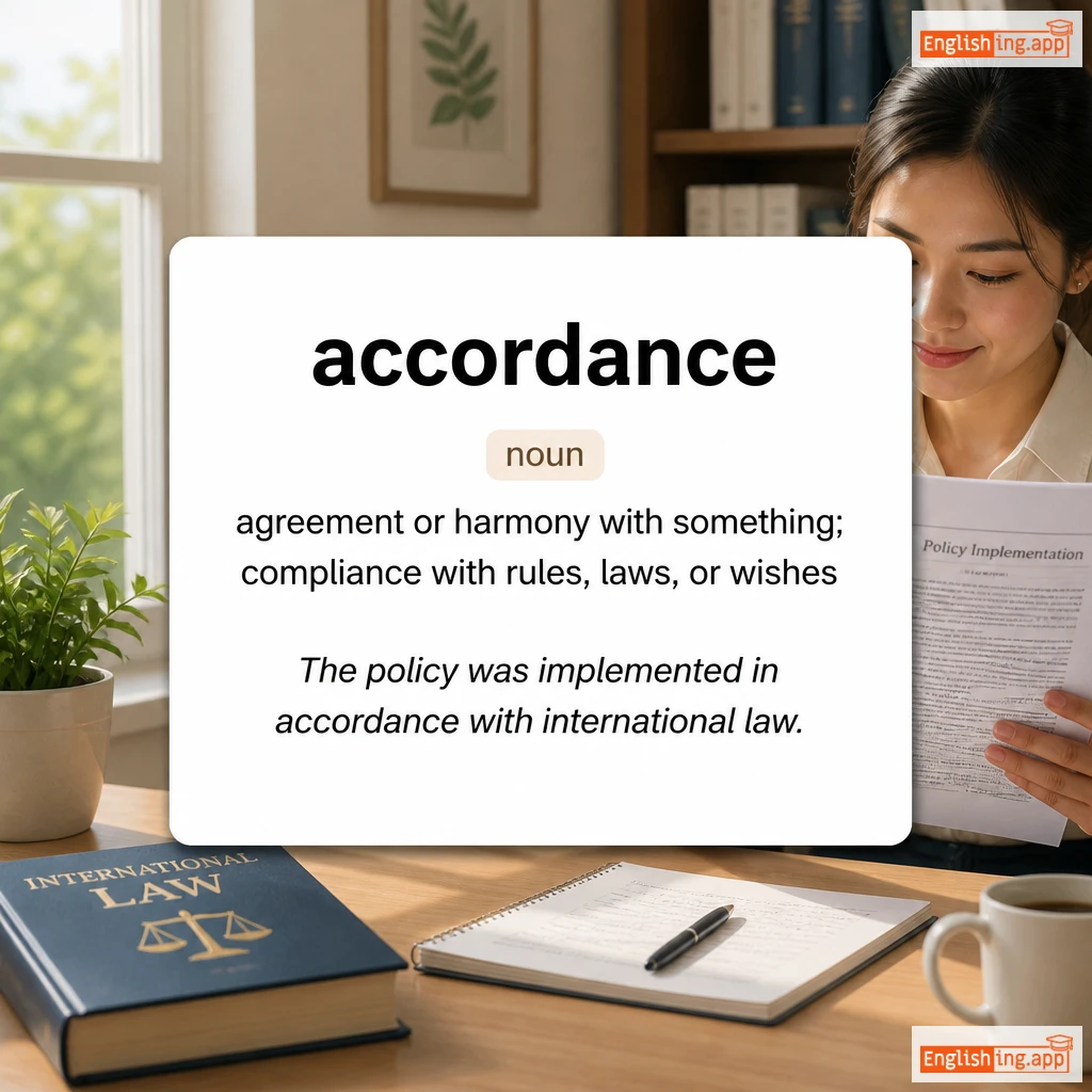 accordance definition card — visual illustration of the meaning