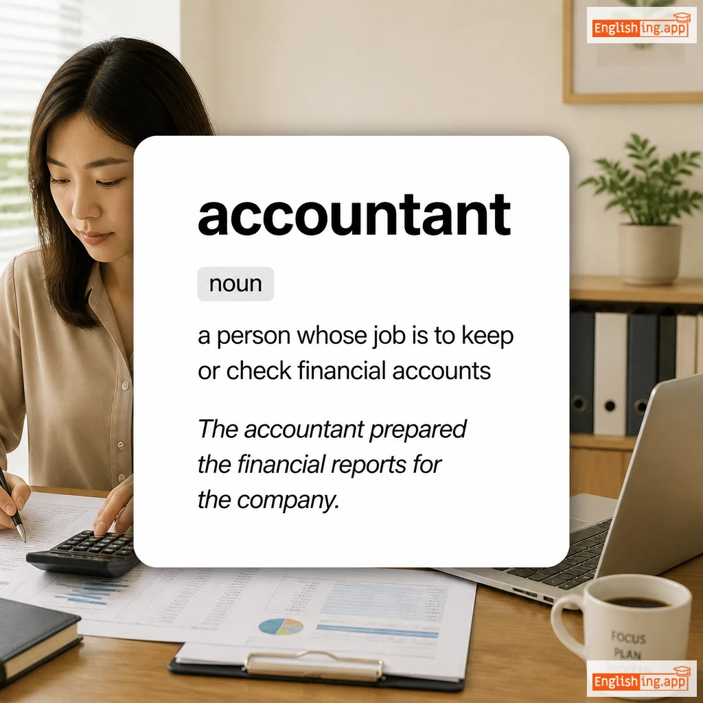 accountant definition card — visual illustration of the meaning