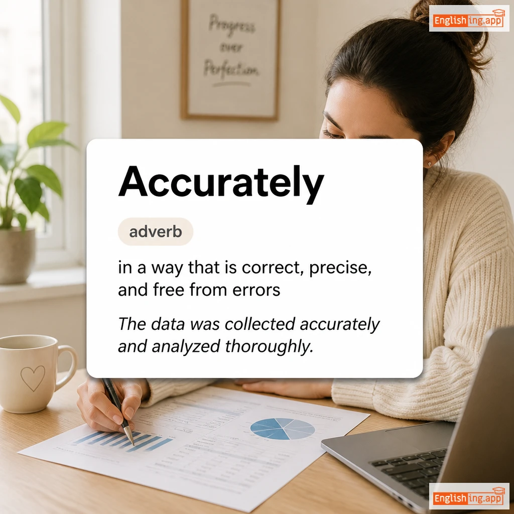 Accurately definition card — visual illustration of the meaning