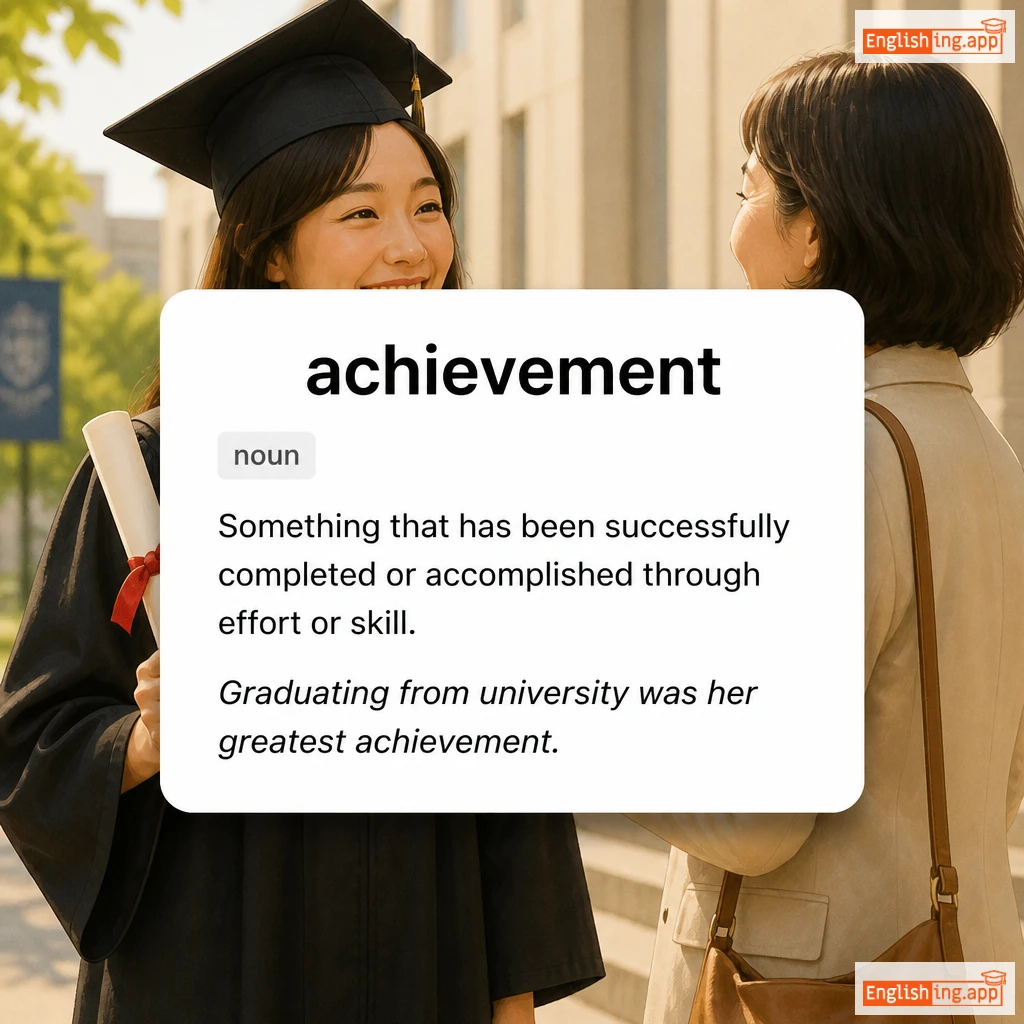 achievement definition card — visual illustration of the meaning