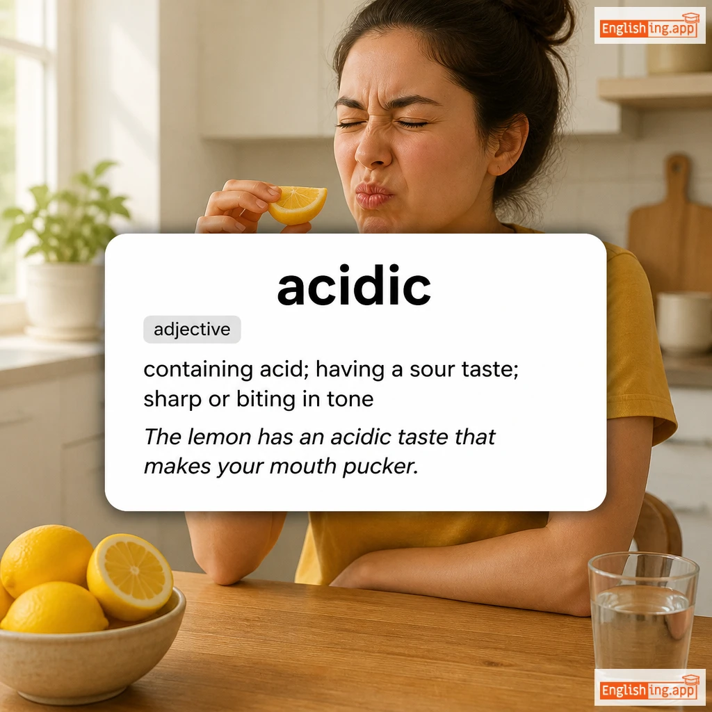 acidic definition card — visual illustration of the meaning