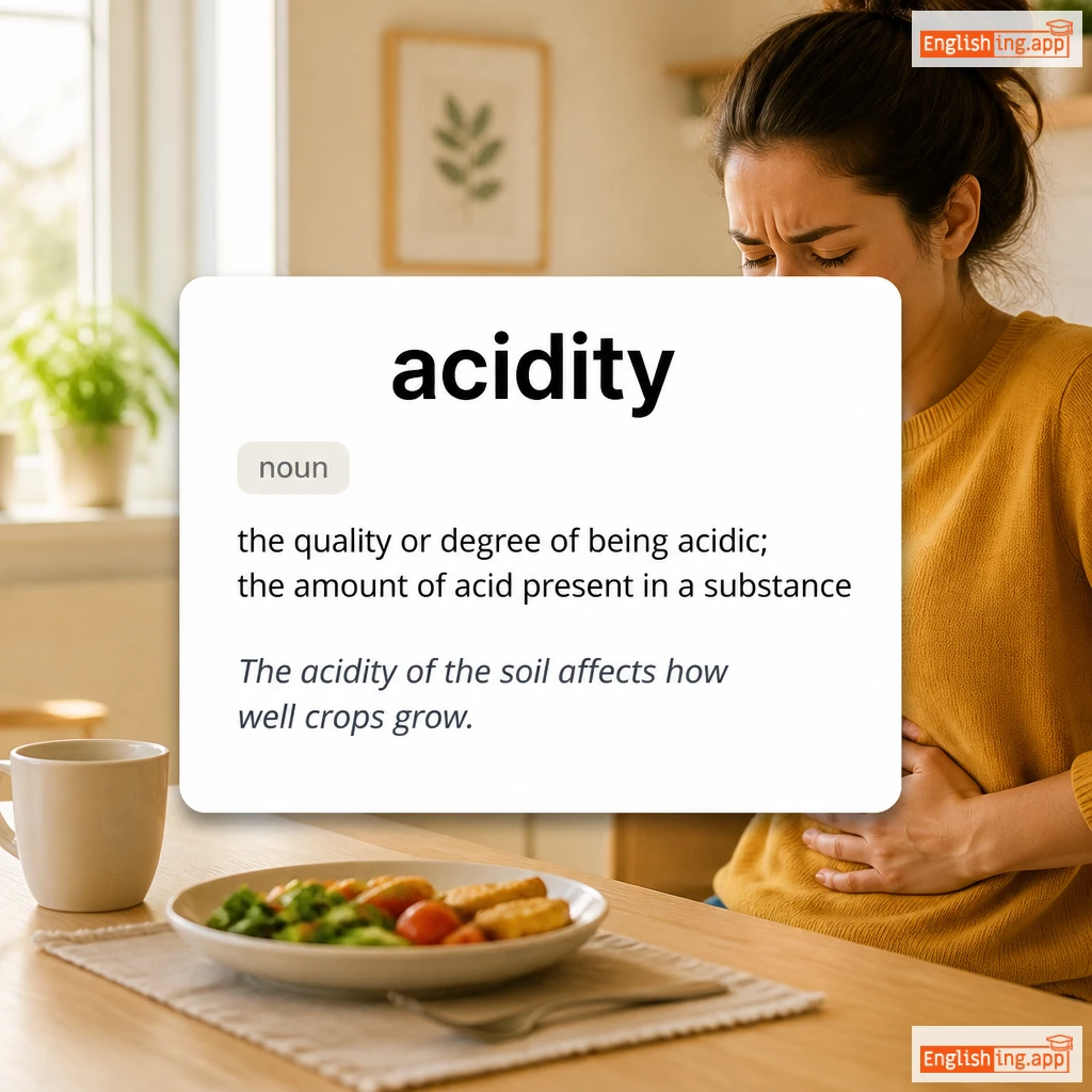 acidity definition card — visual illustration of the meaning