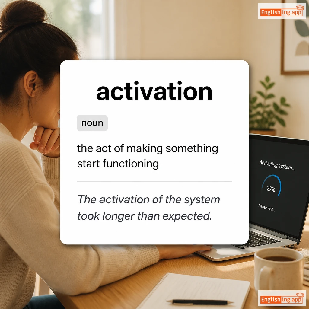 activation definition card — visual illustration of the meaning