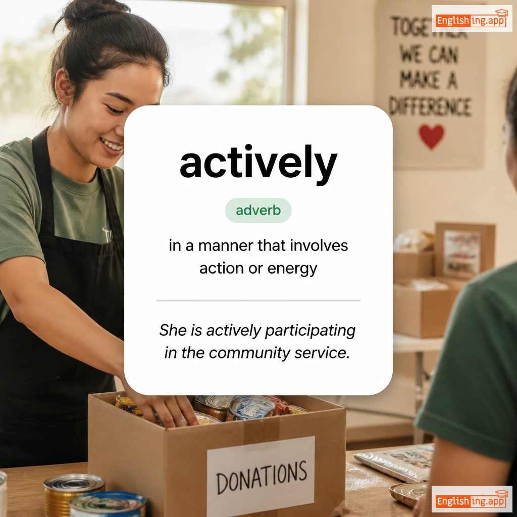 actively definition card — visual illustration of the meaning