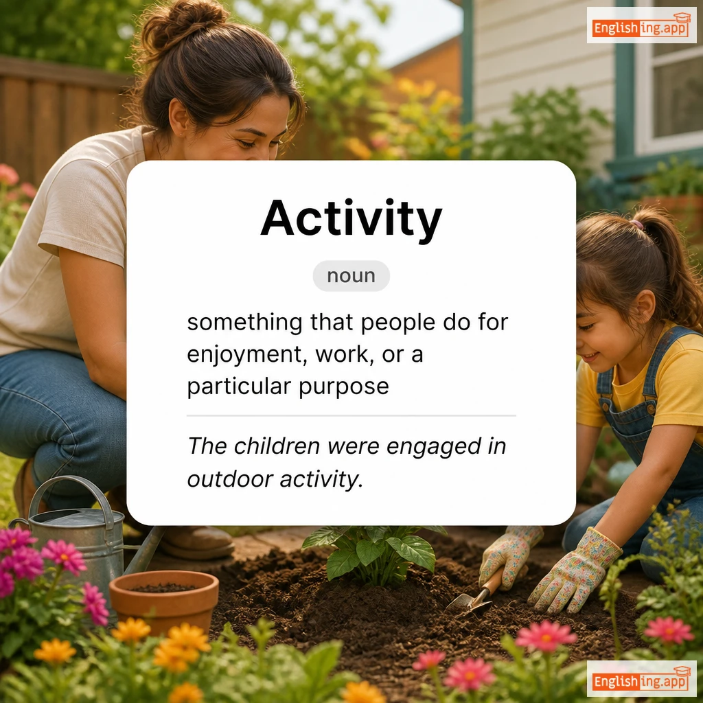 Activity definition card — visual illustration of the meaning