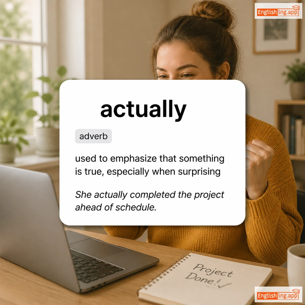 actually definition card — visual illustration of the meaning